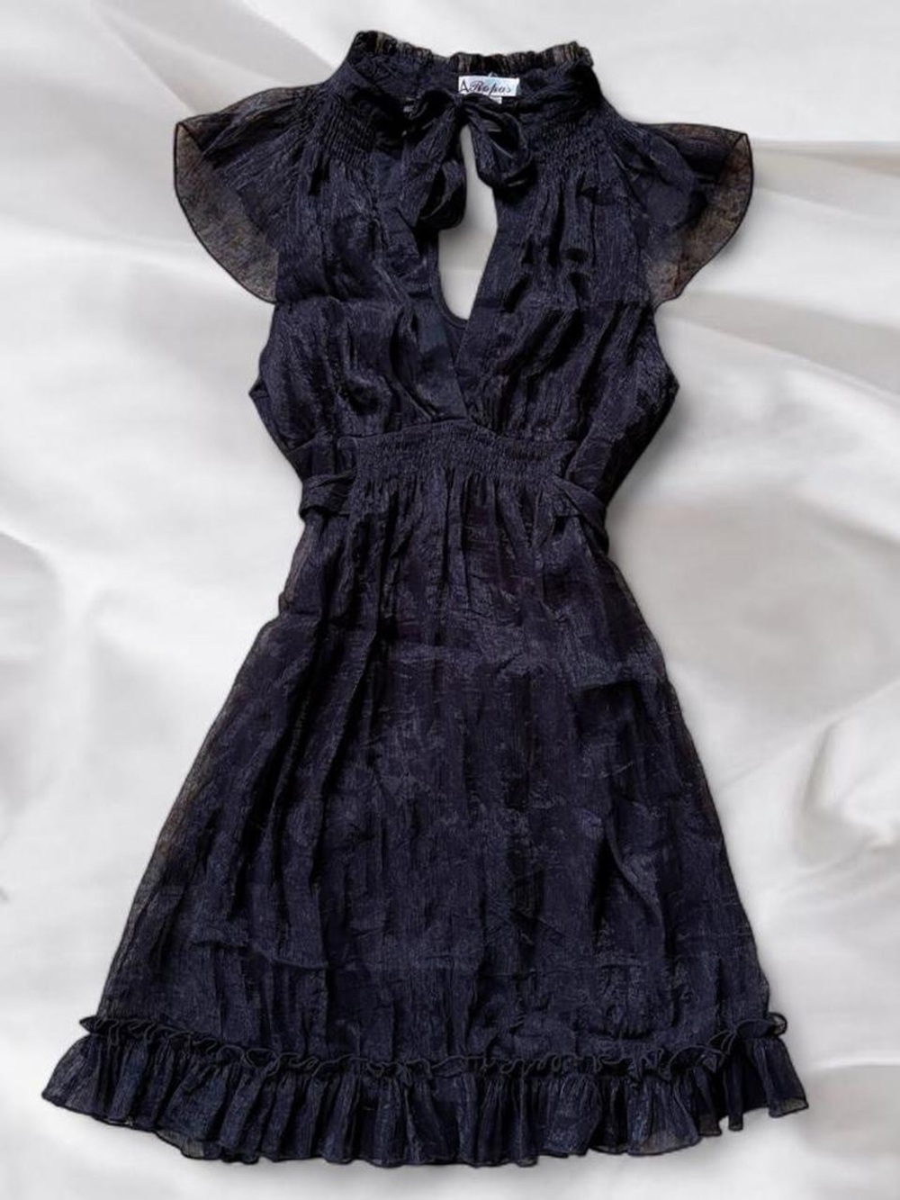 Goth Black Ruffled Mini Dress